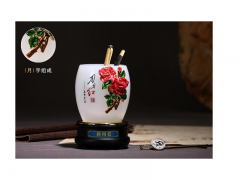 月月紅旋轉筆筒