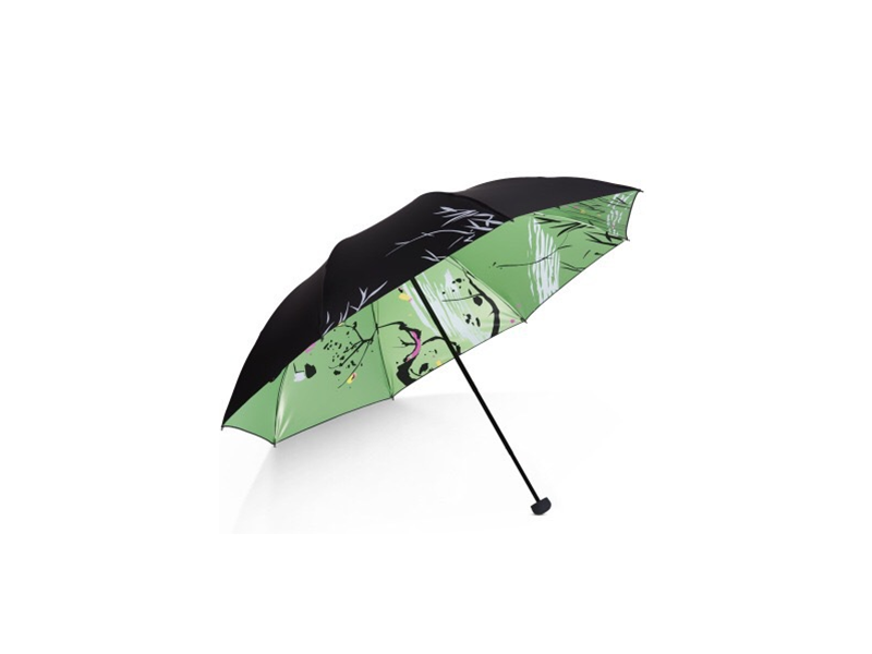 全遮光絲光絨彩膠三折晴雨傘